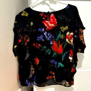 Express black floral blouse